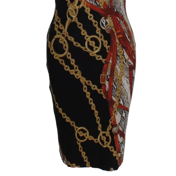 CACHE Lux Print Dress, S, Black/Snakeskin, Pull over, Sleeveless, Stretch - Picture 10 of 14